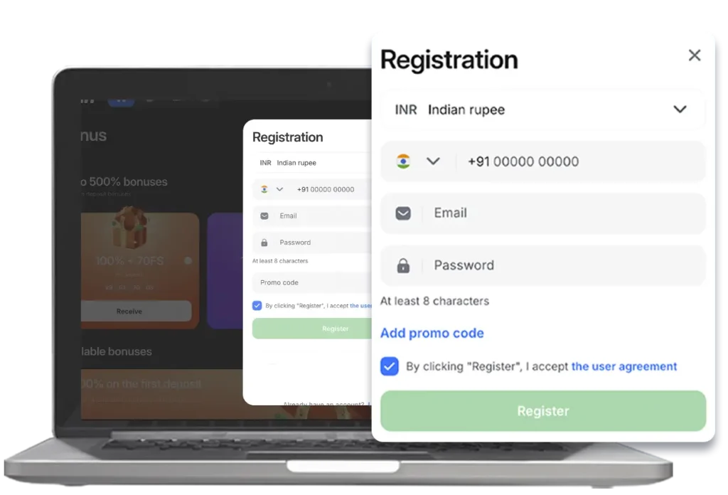 Registration at 1Win in India